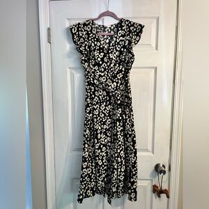 Sienna Sky Fit & Flare Midi Dress with POCKETS